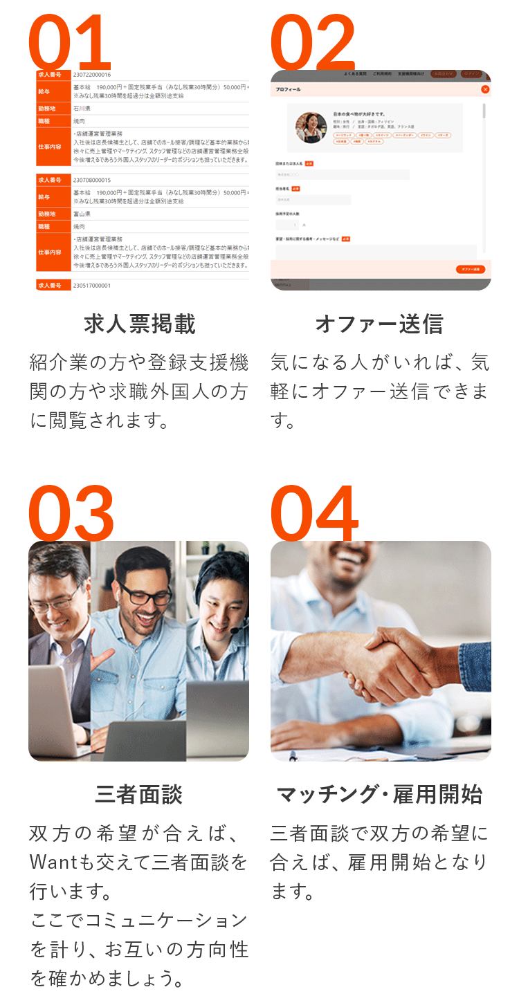 共存共栄。共に働くことで、既存日本人スタッフにも良い刺激。 / 企業の発展。雇用の安定こそ企業の発展につながります。人材こそ宝であります。